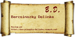 Bercsinszky Delinke névjegykártya